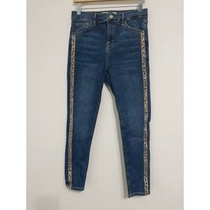 Topshop Moto Jamie skinny jeans 30x30 Y2K streetwear glam festival side‎ stripe